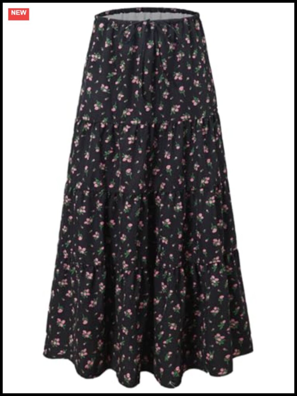 Women's Flowy Maxi Skirt High Waist Pleated A-Line Cotton Spandex Long Skirt